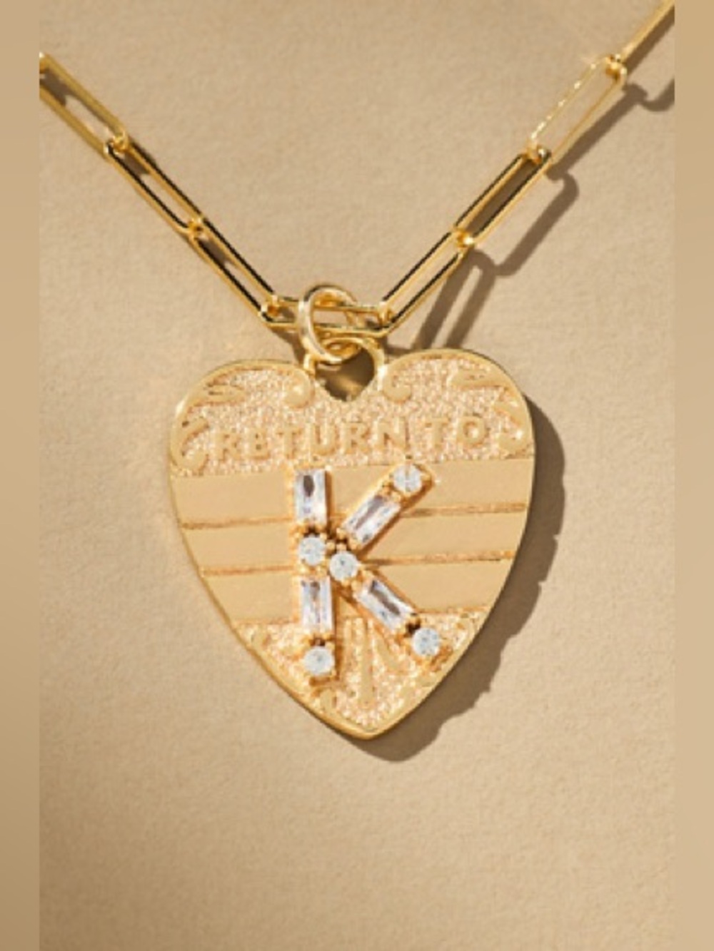 NWT Letter K - Anthropologie Monogram Heart Charm Necklace (NWT US$ 52)